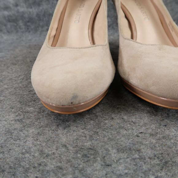 Franco Sarto Shoes Womens 7.5 Pump Platform Fashion Suede Beige Round Toe Orlina - Picture 4 of 16